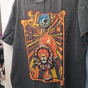 Graphic Lion T-Shirt in Black and Orange